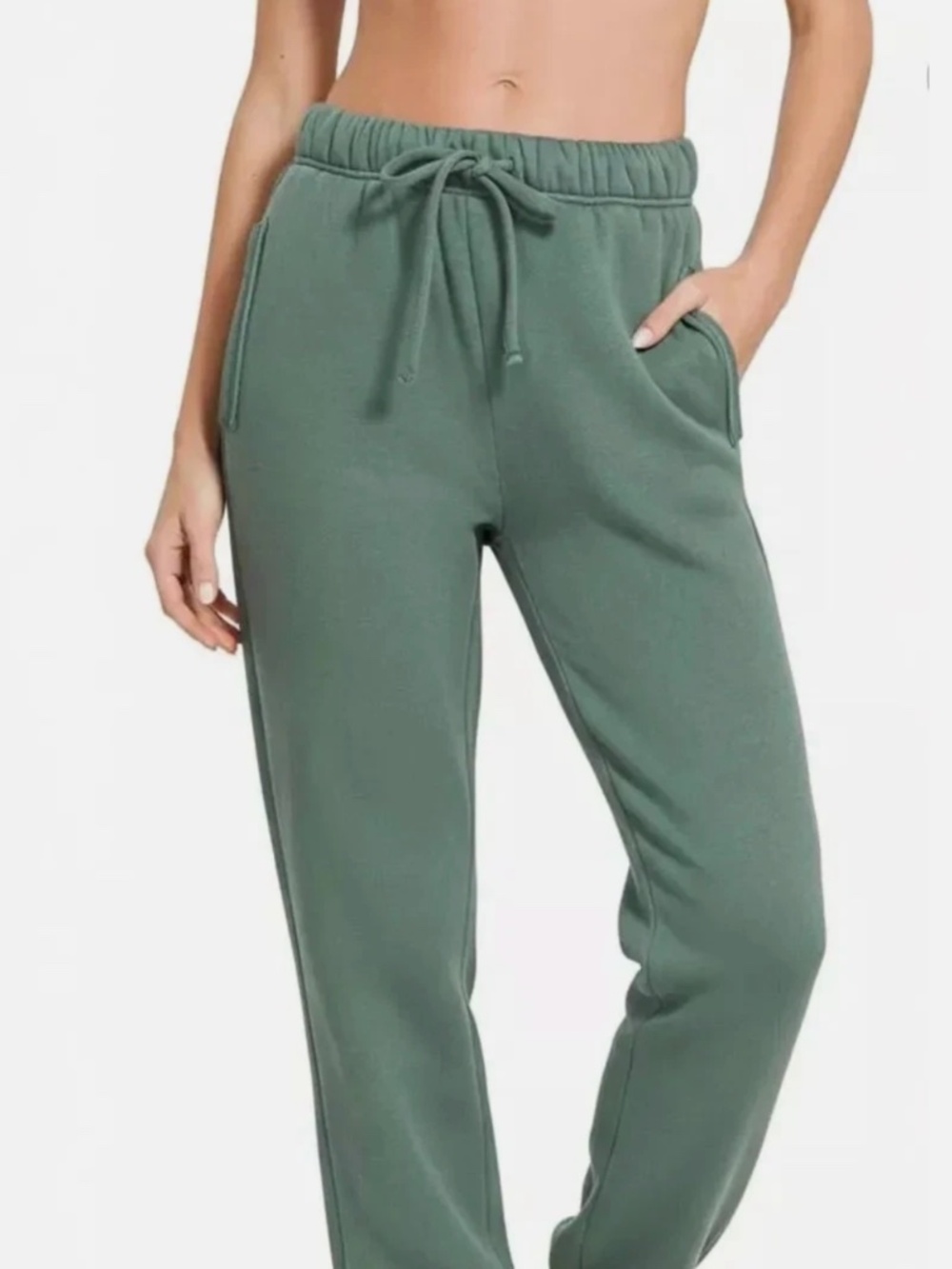 #1408 Zenana Drawstring Scuba Joggers with Pockets